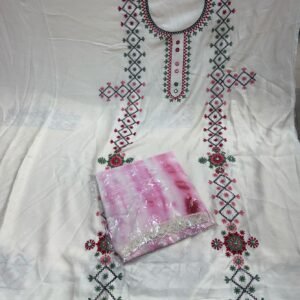 White kurta with trouser and duppata