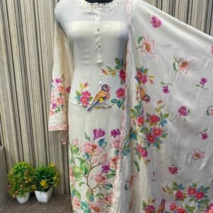 Women Kurta with Trousers & Dupatta set