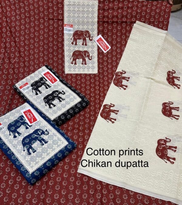 Elephant Print Cotton Suit